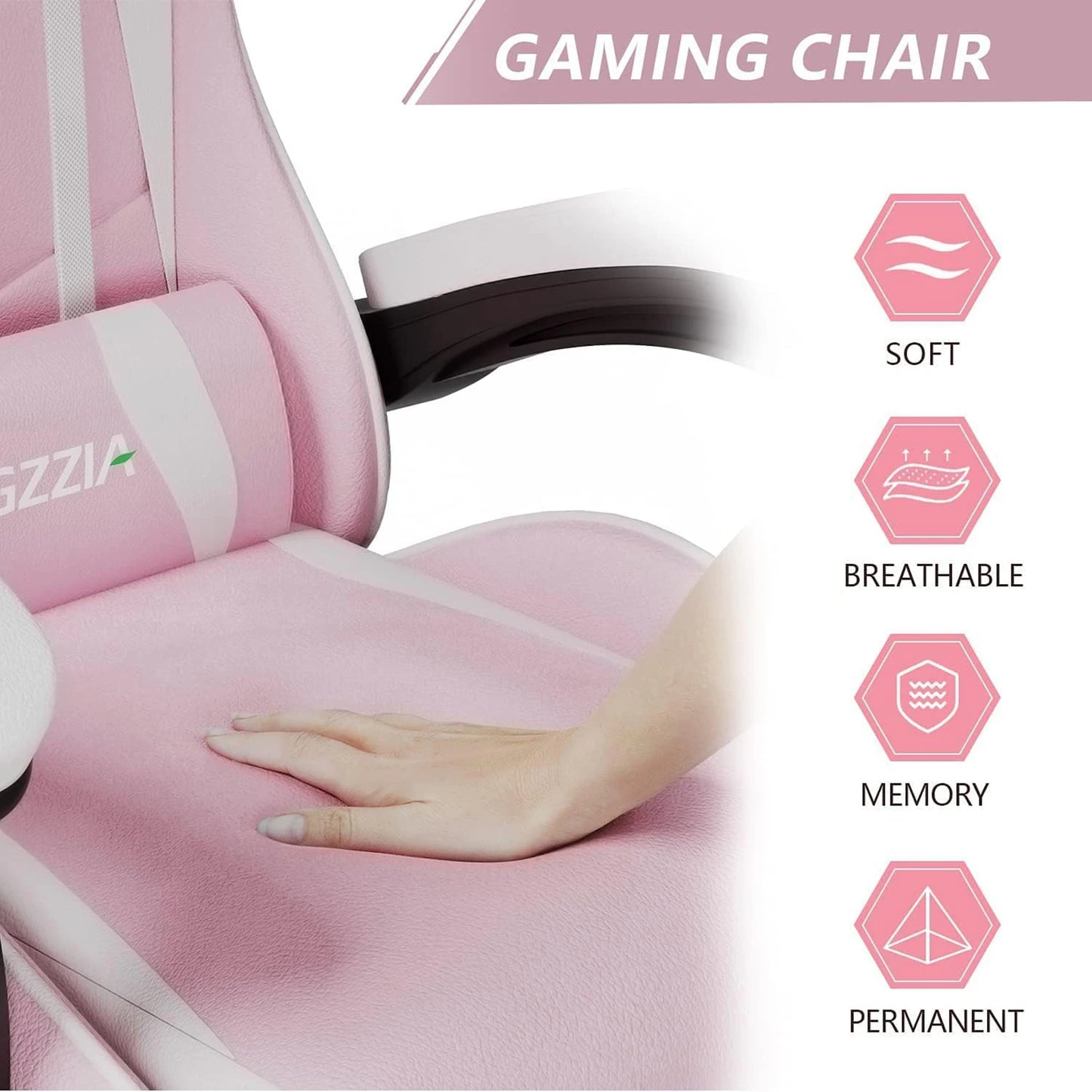 Gaming Chair Ergonomic Lumbar Cushion Headrest Adjustable