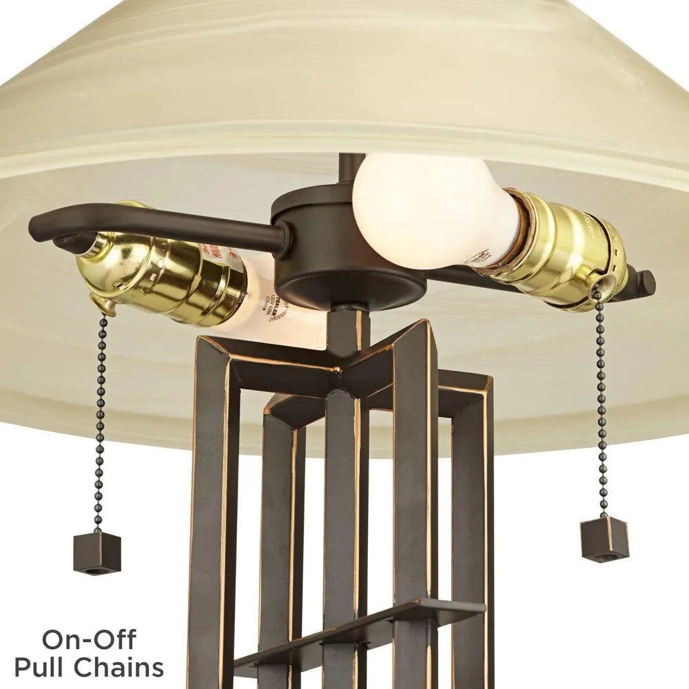 Accent Table Lamp, Bronze, Cone Glass Shade