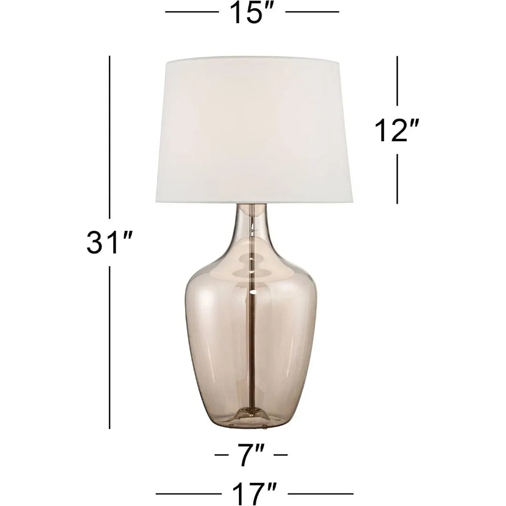 Coastal Country Cottage Lamp, Clear Champagne Glass