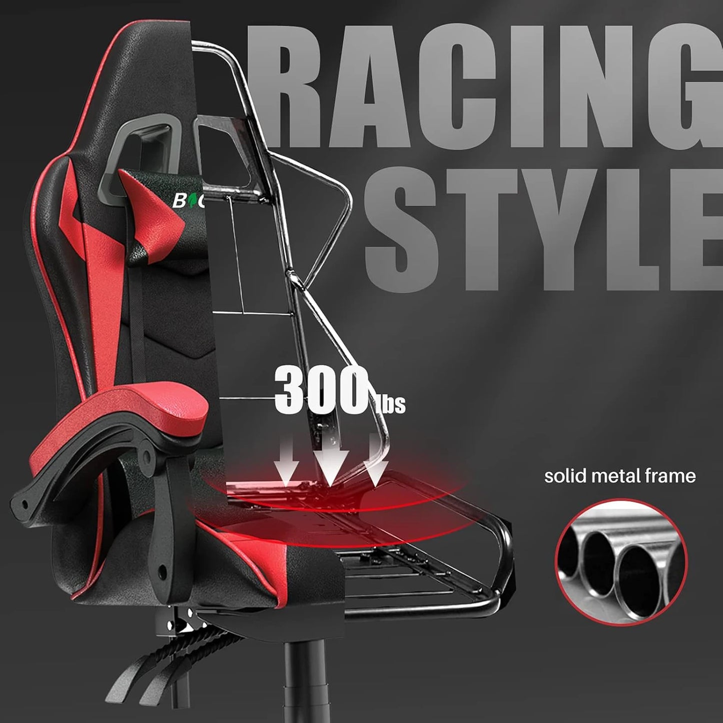 Gaming Chair Ergonomic Lumbar Cushion Headrest Adjustable