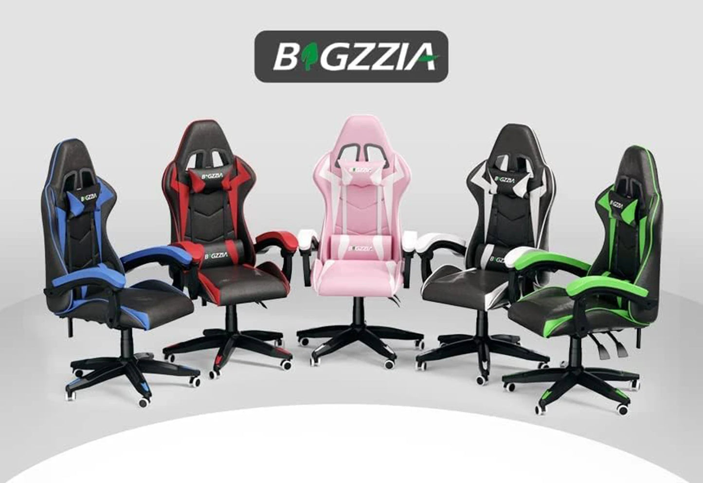 Gaming Chair Ergonomic Lumbar Cushion Headrest Adjustable