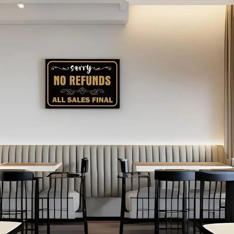 Wall Sign No Refunds All Sales Final