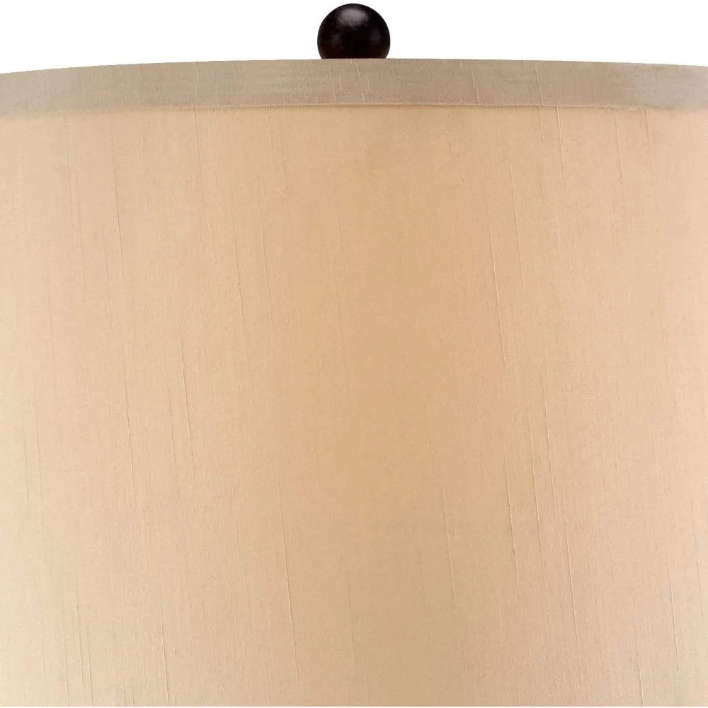 Table Lamp, Glass, Iron Cage, Drum Shade