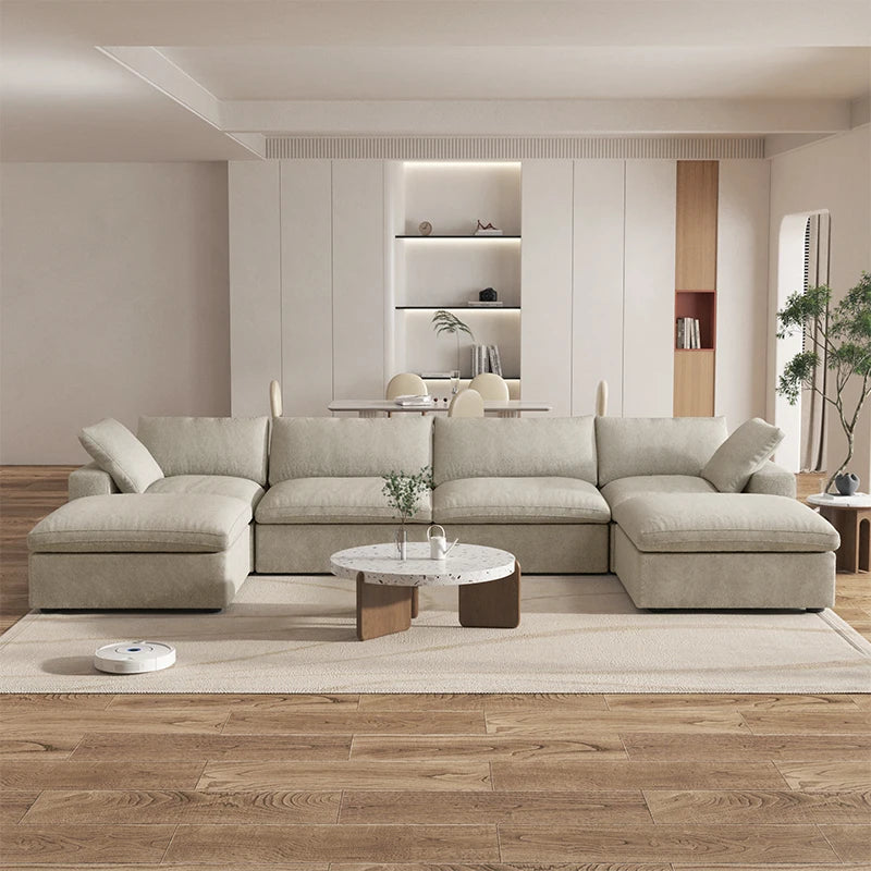 Sectional, Storage Ottomans, U-Shaped Wide Deep Seat