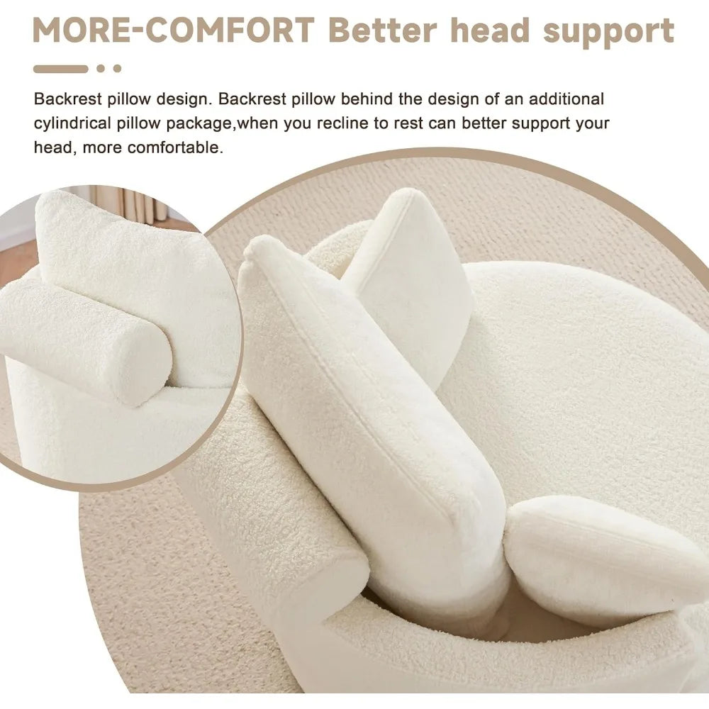 Swivel Chair Storage Round Oversized 3 Pillows