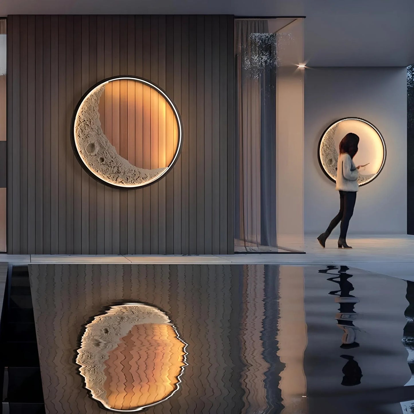 3D Moon Wall Lamp Indoor/Outdoor