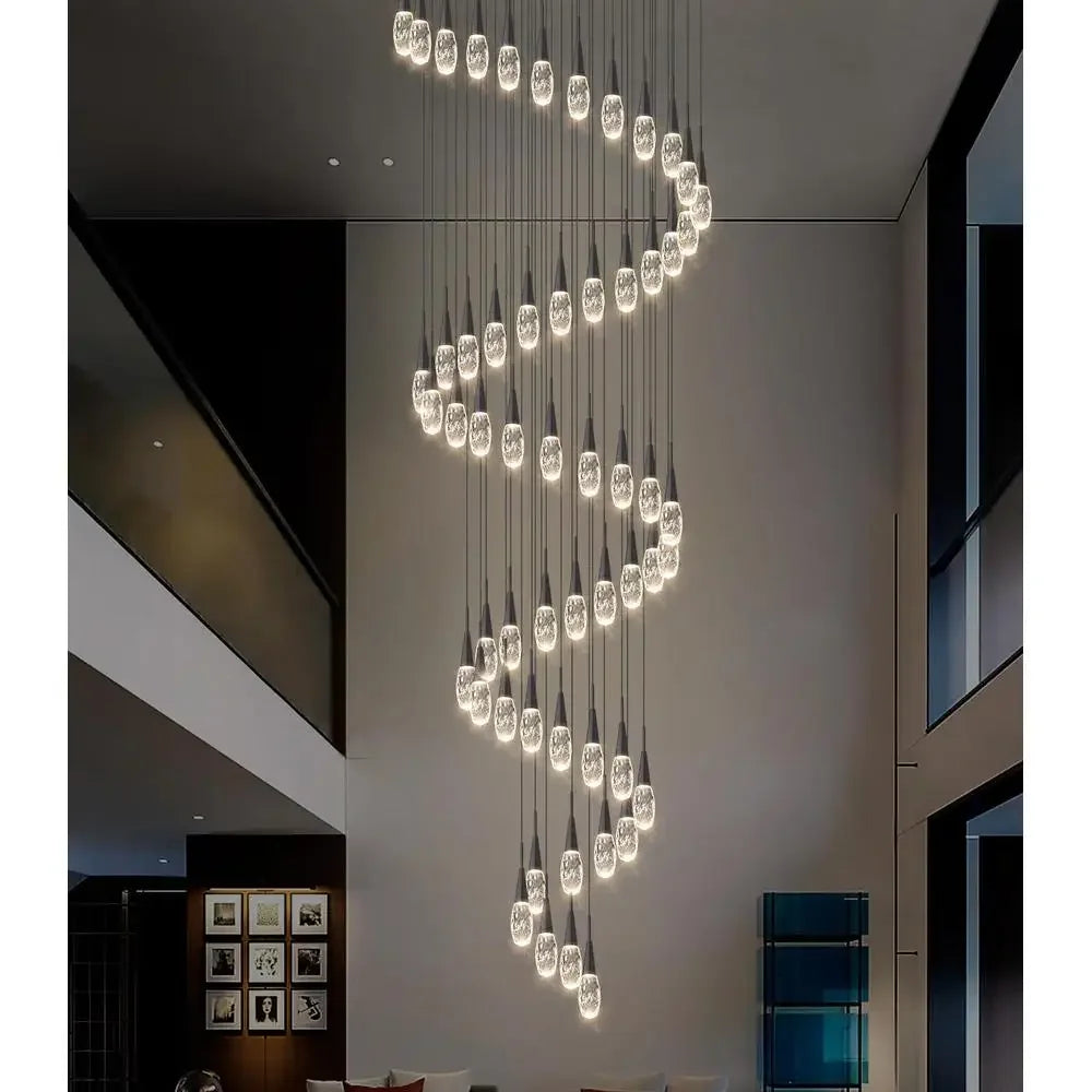Chandelier Large LED Crystal Bubble Foyer Ceiling