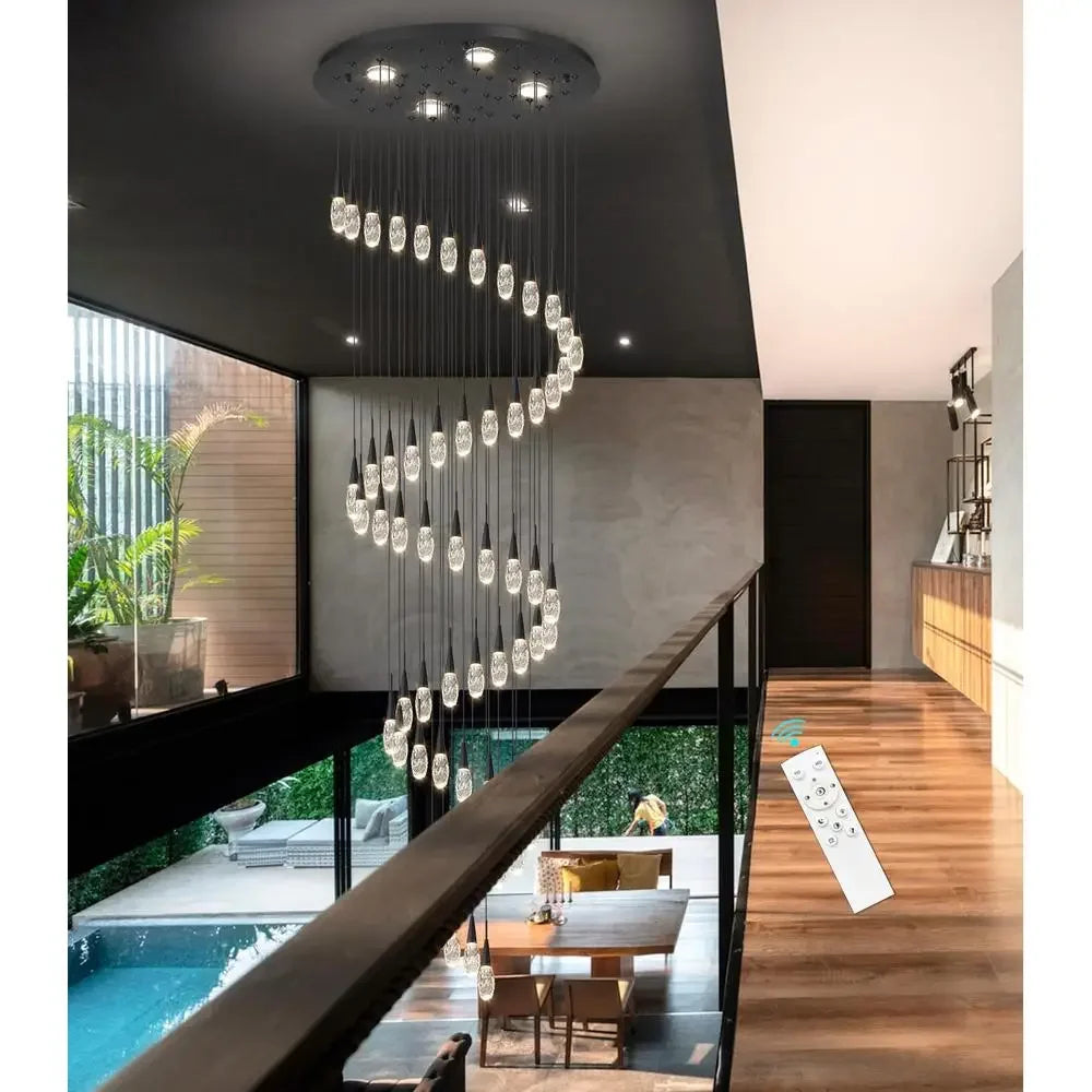 Chandelier Large LED Crystal Bubble Foyer Ceiling