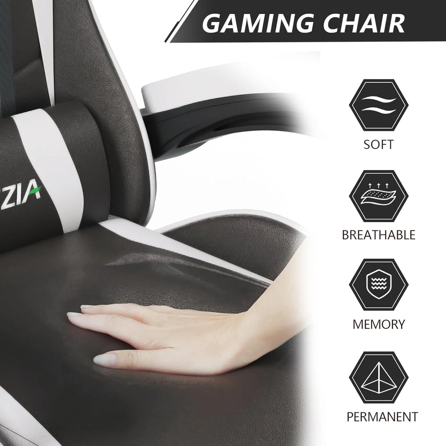 Gaming Chair Ergonomic Lumbar Cushion Headrest Adjustable
