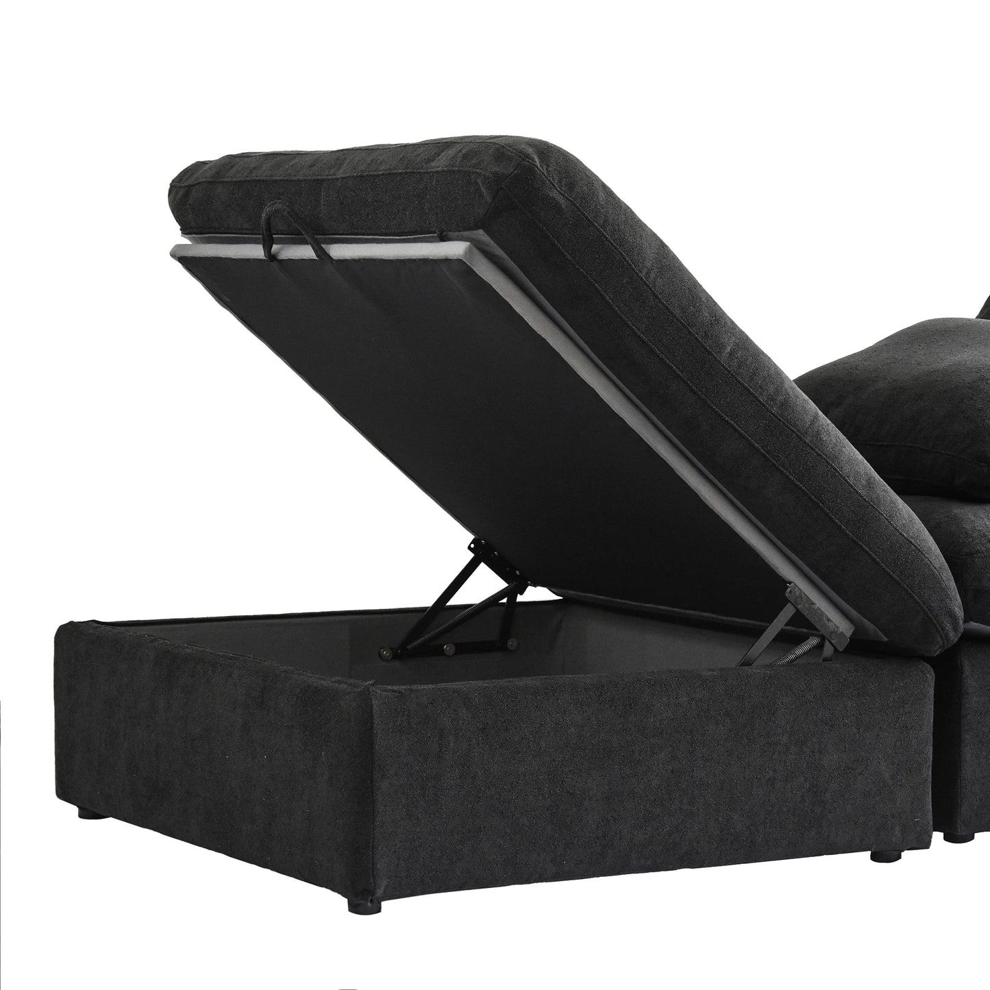 Sectional, Storage Ottomans, U-Shaped Wide Deep Seat