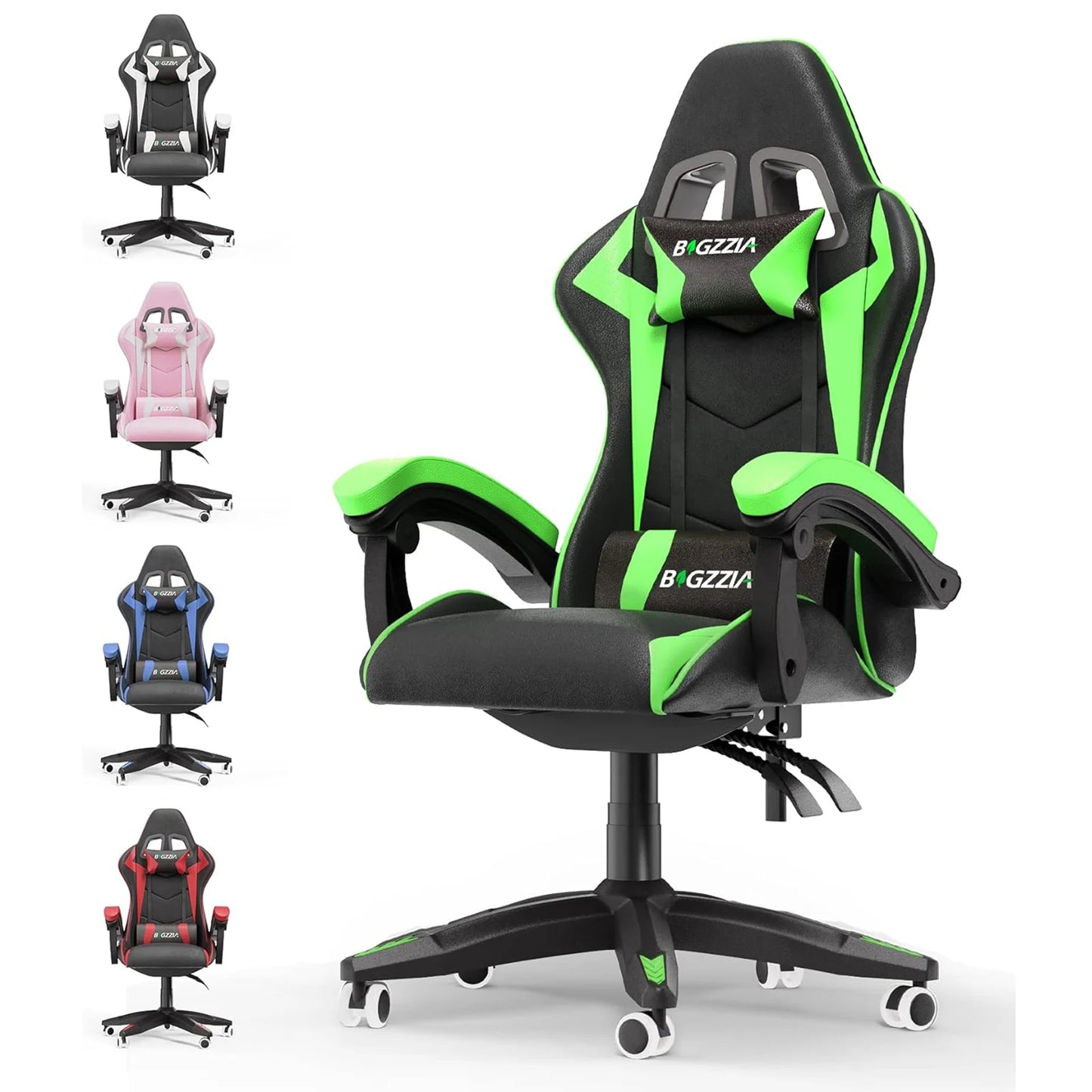 Gaming Chair Ergonomic Lumbar Cushion Headrest Adjustable