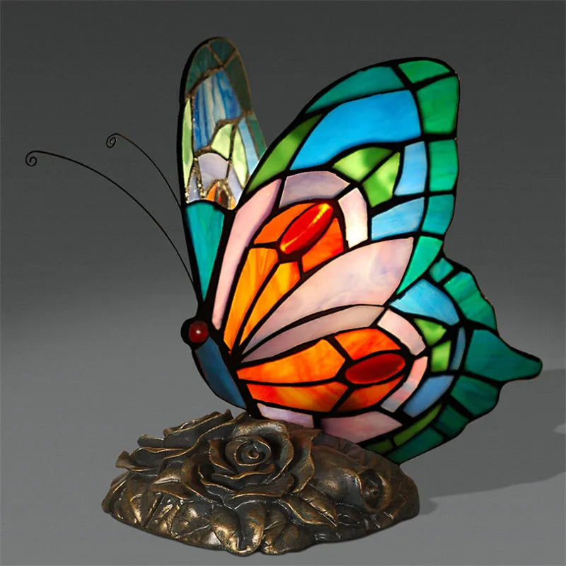 Butterfly Tiffany Lamp Table Desk LED