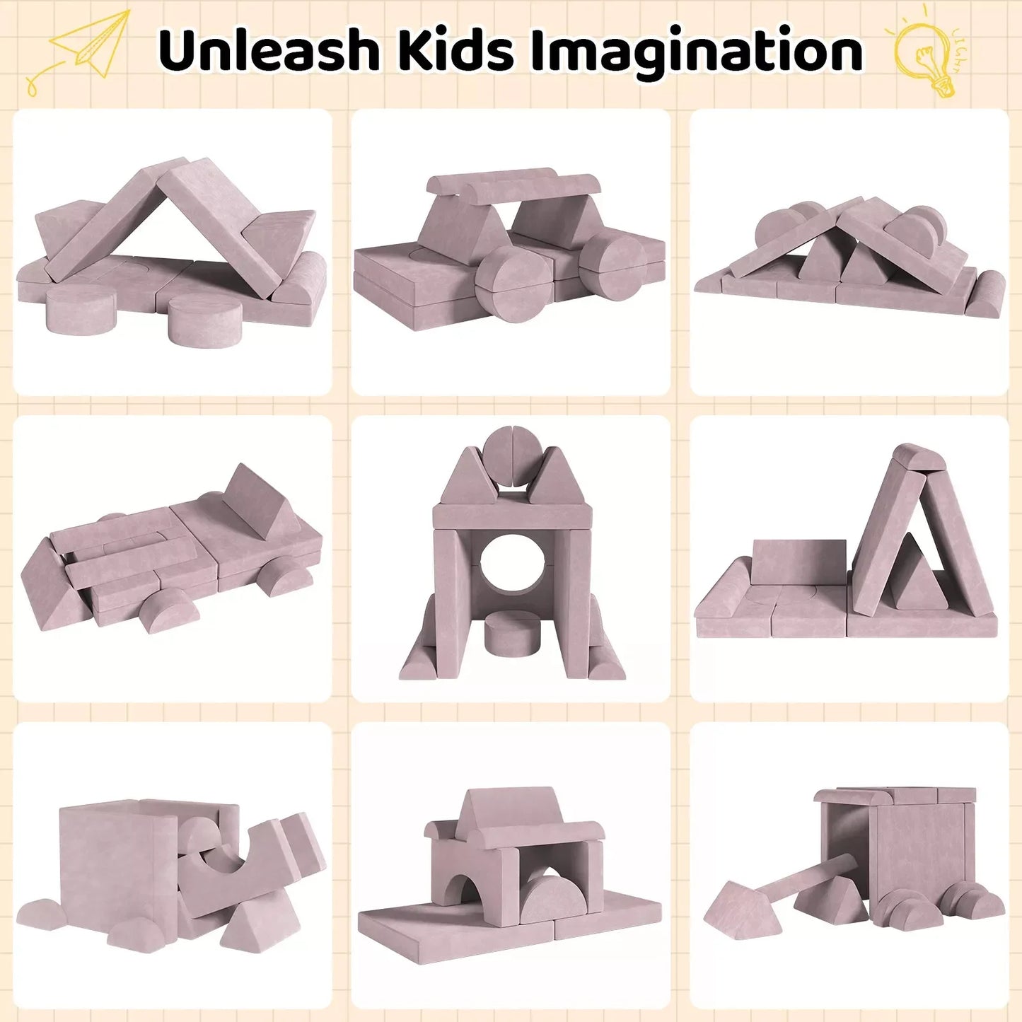 Kids/Toddlers Modular Sectional Couch Convertible