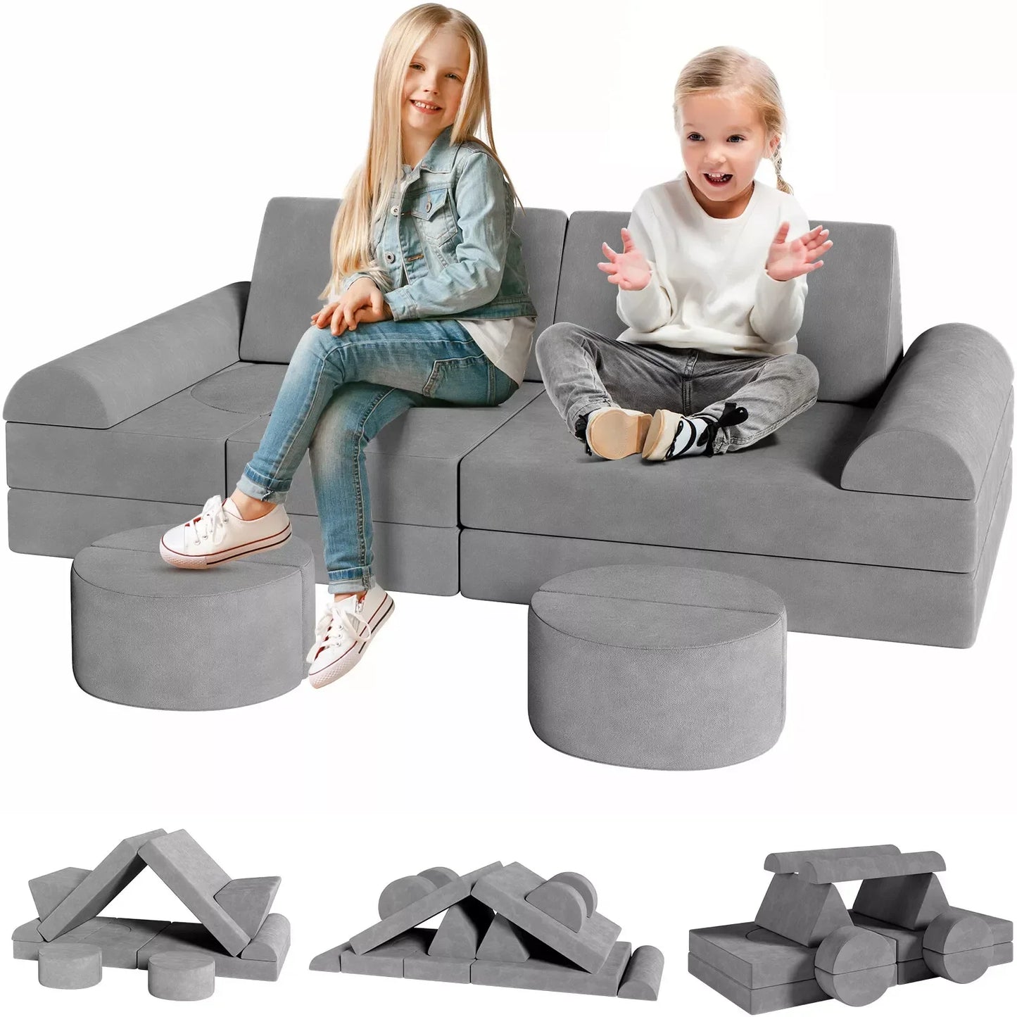 Kids/Toddlers Modular Sectional Couch Convertible