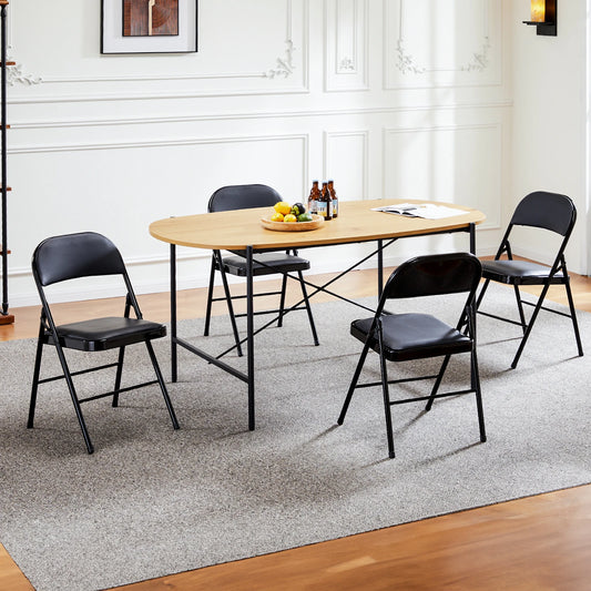 Folding Chairs Leather Padded Outdoor Home Office