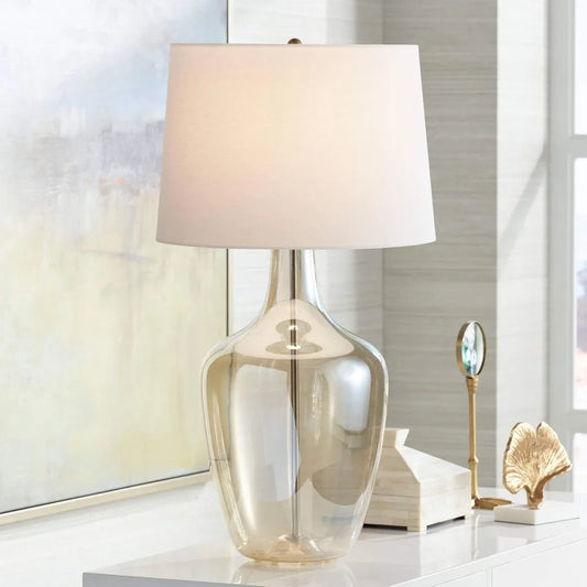 Coastal Country Cottage Lamp, Clear Champagne Glass