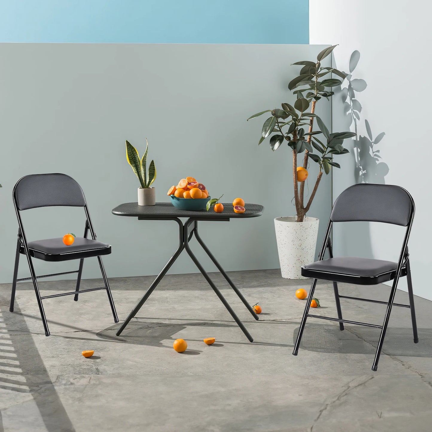 Folding Chairs Leather Padded Outdoor Home Office