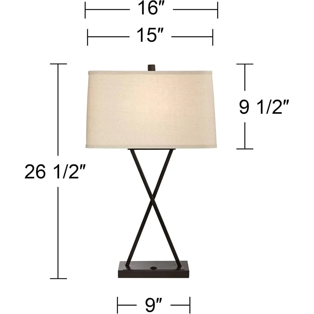 2 Tall Megan Modern Table Lamps