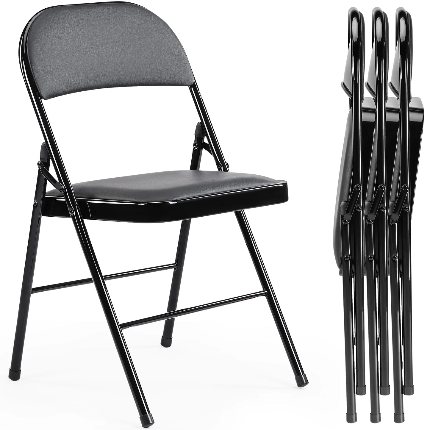 Folding Chairs Leather Padded Outdoor Home Office