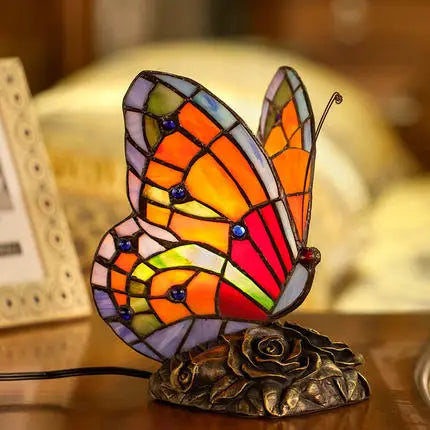 Butterfly Tiffany Lamp Table Desk LED