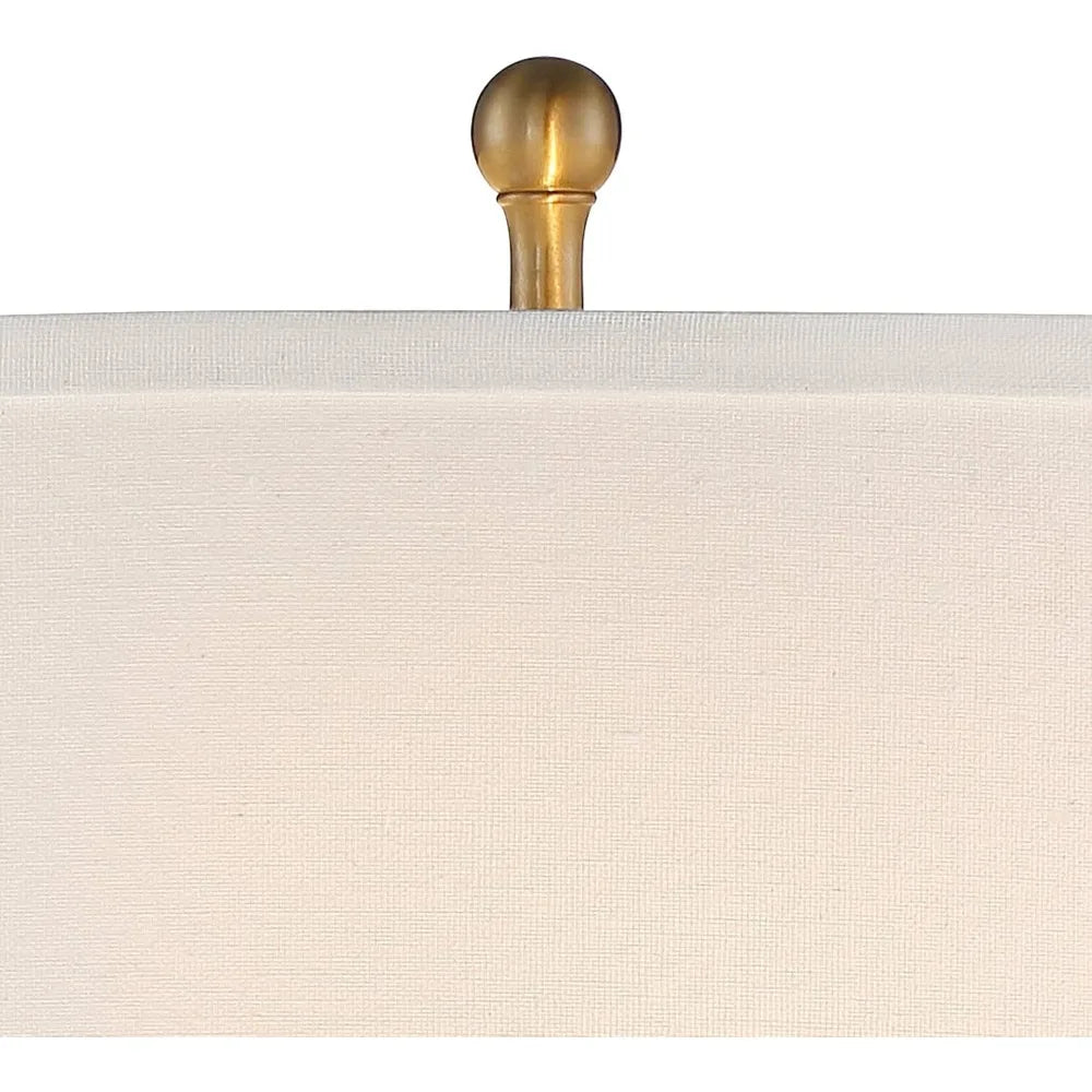 Traditional Table Lamp, Antique Brass Crystal Column