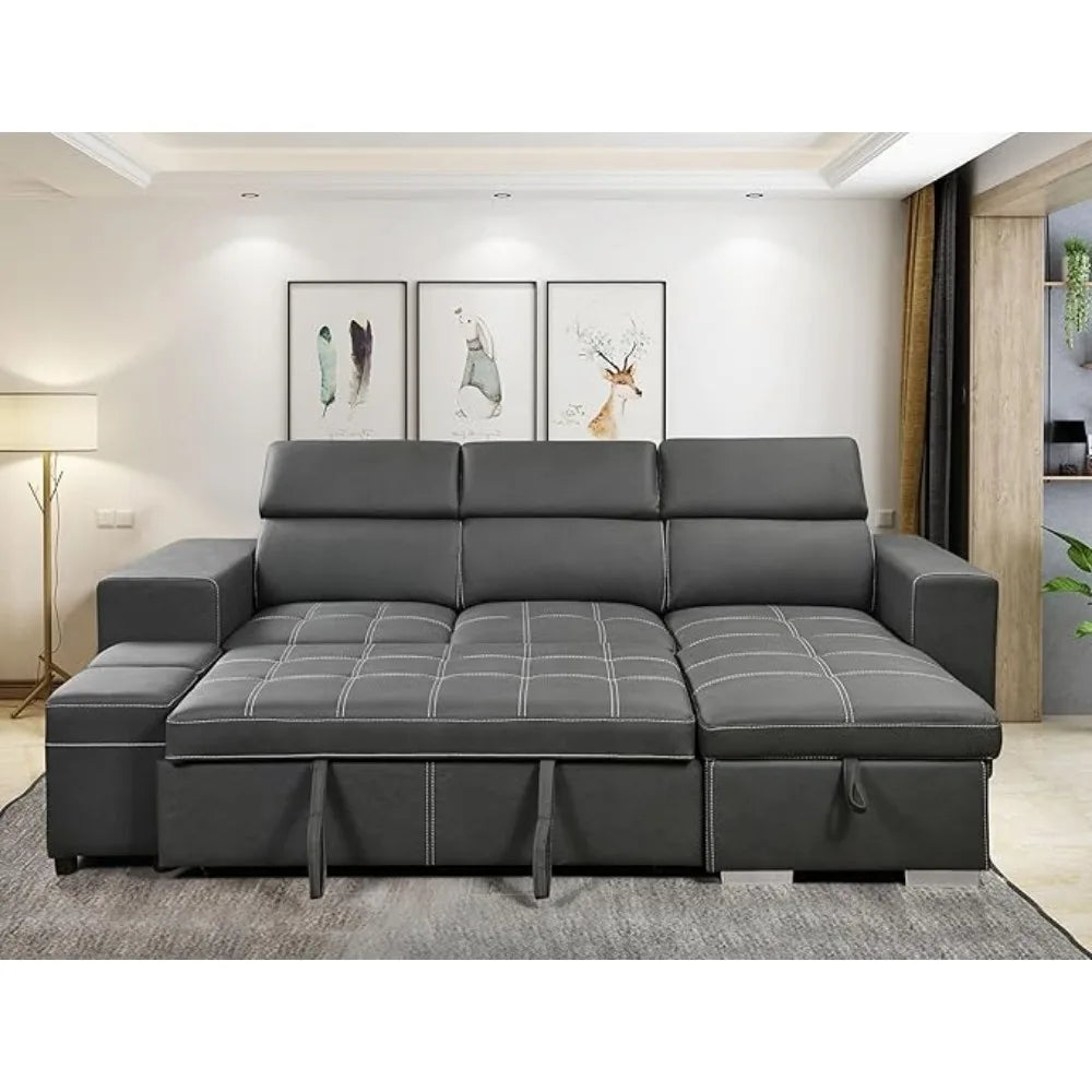 Sofa Sectional Sleeper Pullout Bed Storage Chaise