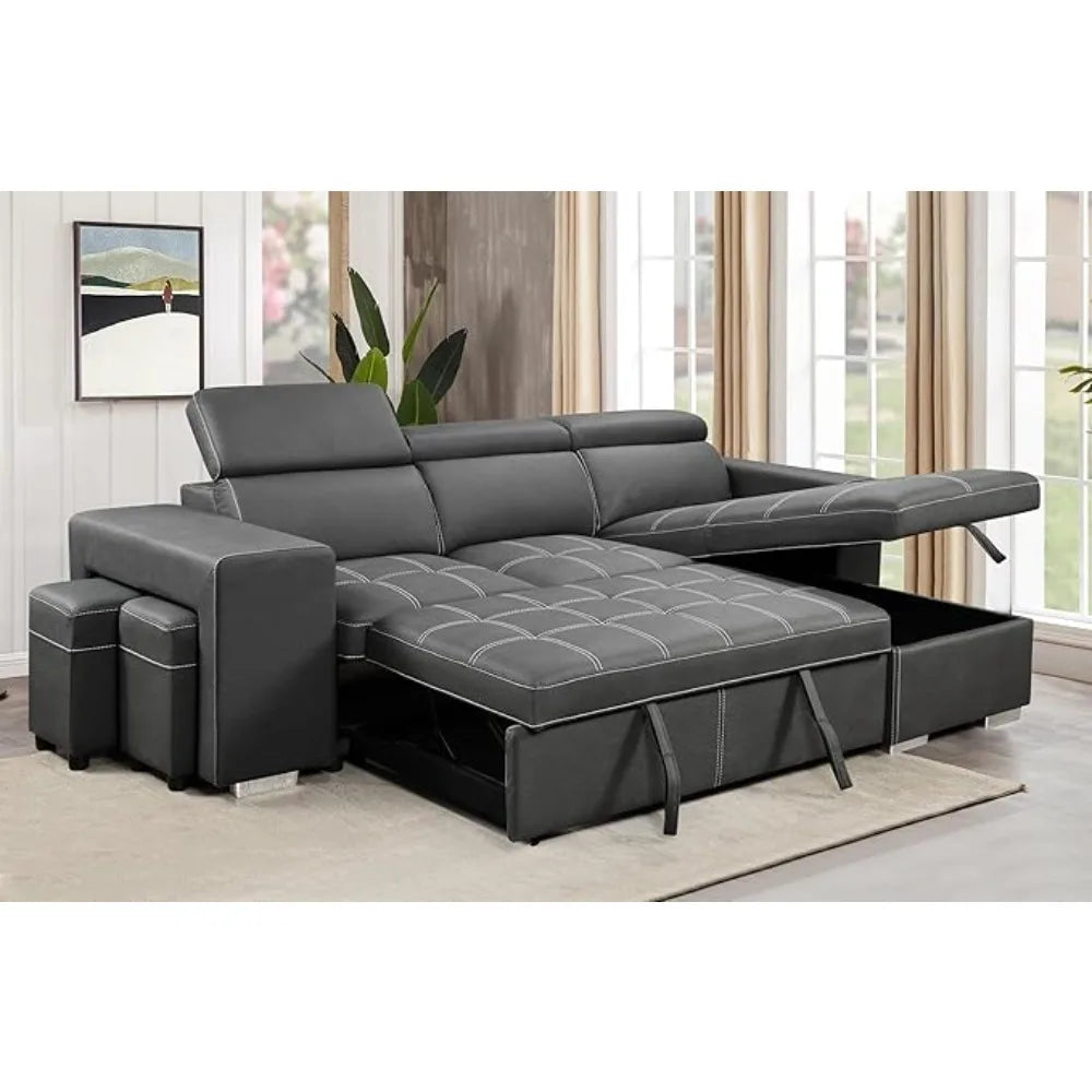 Sofa Sectional Sleeper Pullout Bed Storage Chaise