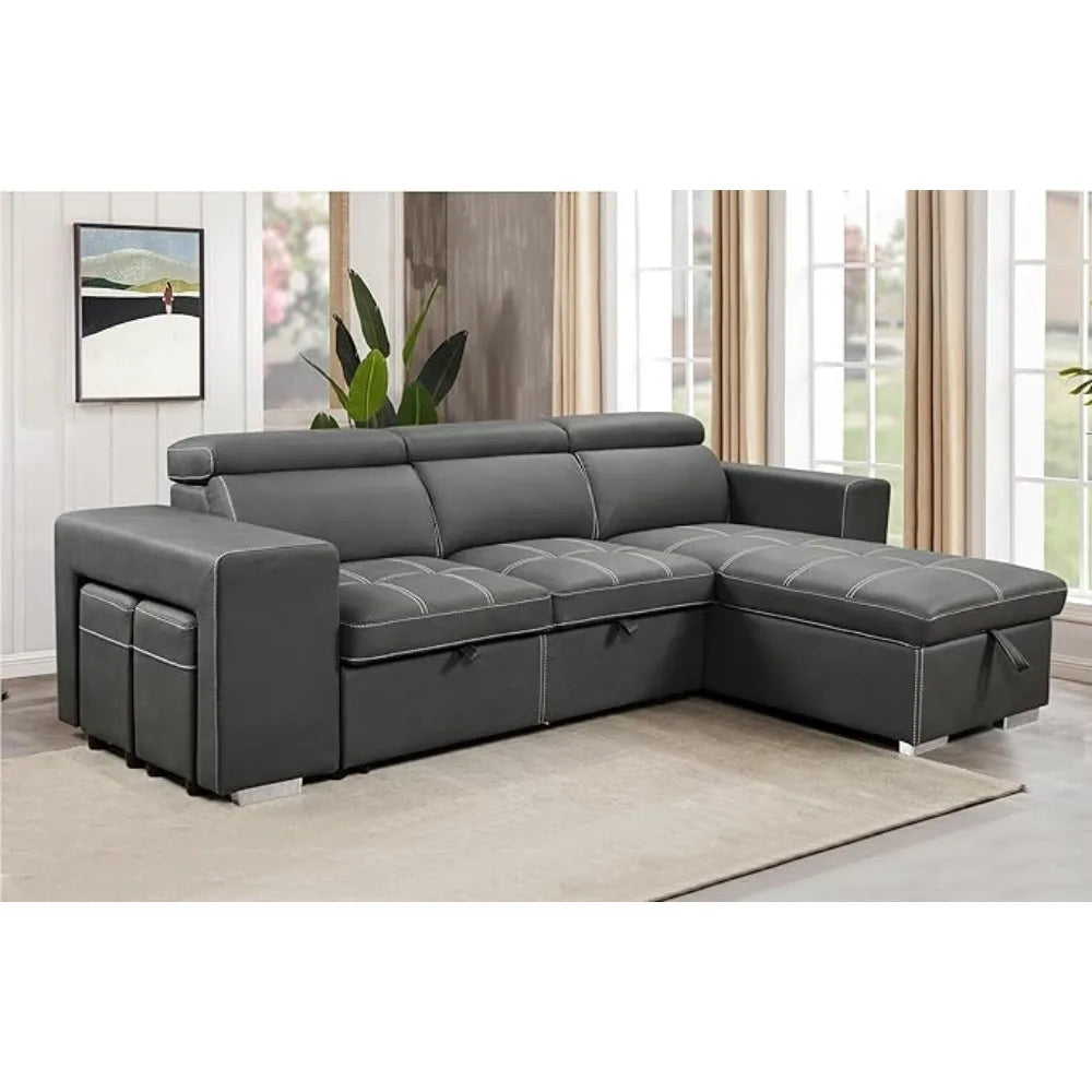 Sofa Sectional Sleeper Pullout Bed Storage Chaise