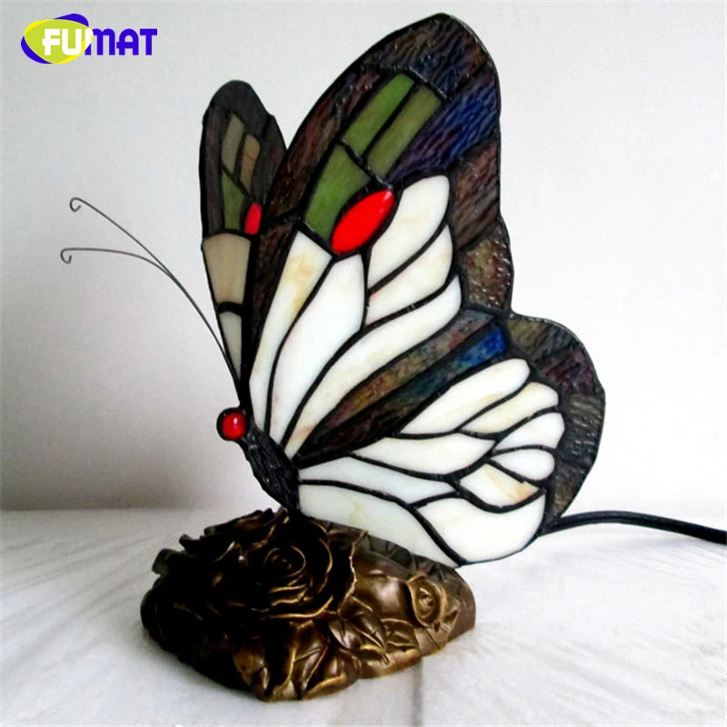 Butterfly Tiffany Lamp Table Desk LED