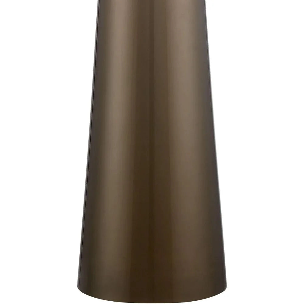 KM Table Lamp 36" Tall Dark Gold Tapered Glass Off White Drum Shade Living Room Bedroom