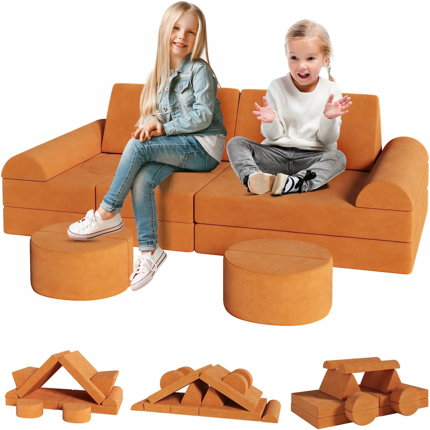 Kids/Toddlers Modular Sectional Couch Convertible