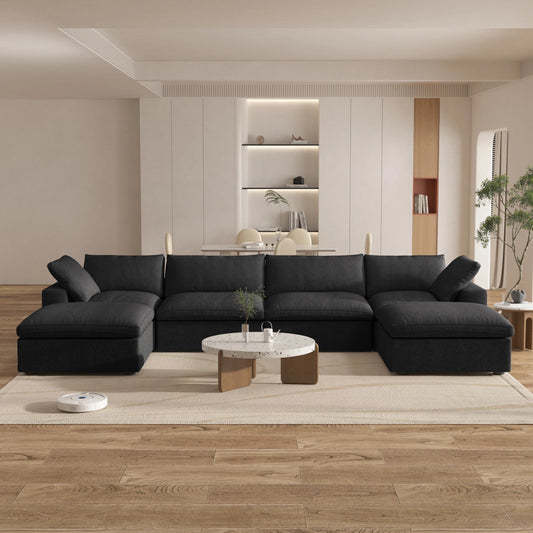 Sectional, Storage Ottomans, U-Shaped Wide Deep Seat