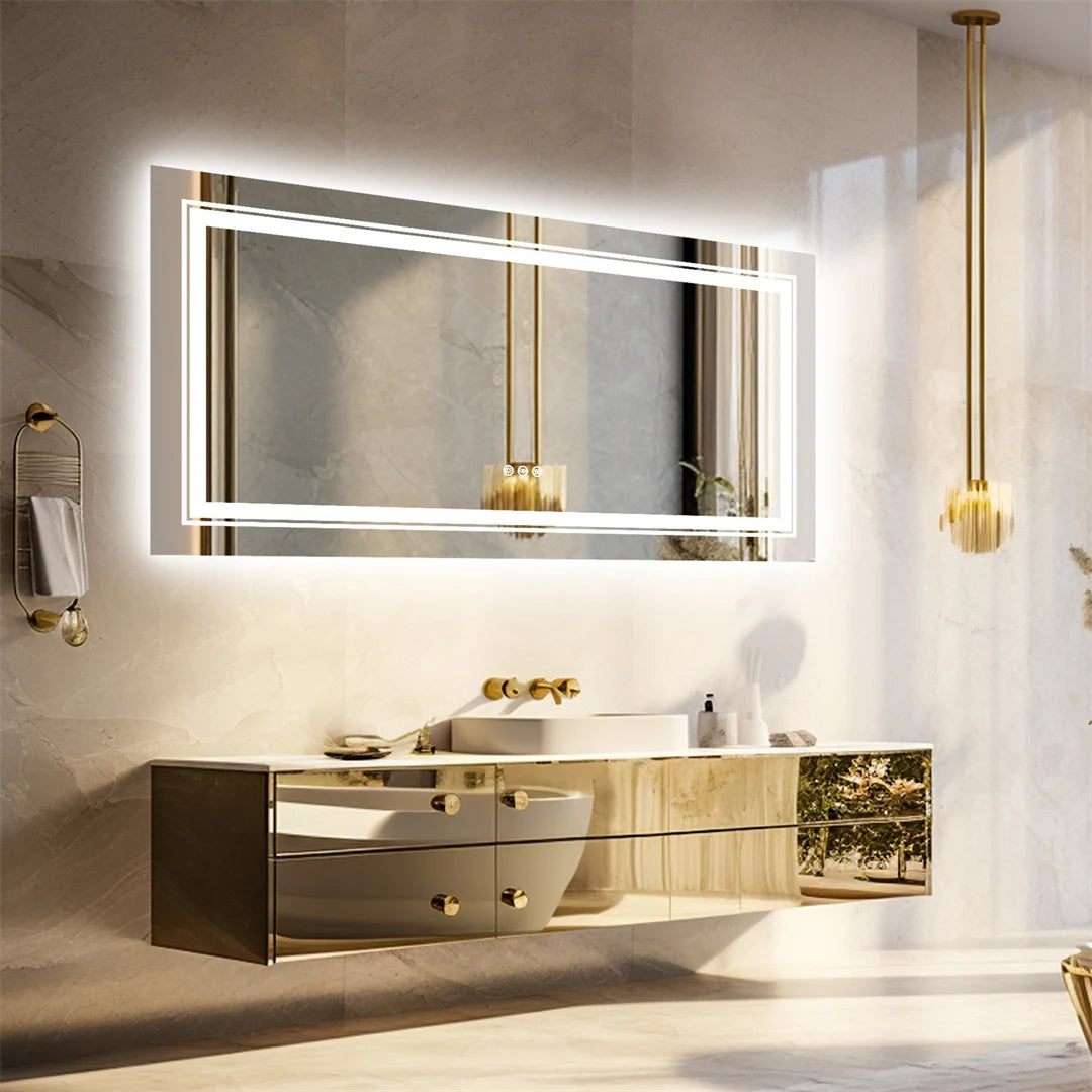 Illuminate Mirror, Bathroom Double Sink, Full Length