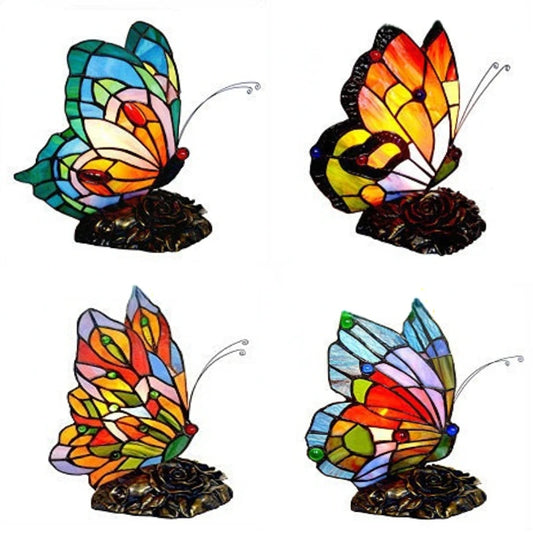Butterfly Tiffany Lamp Table Desk LED