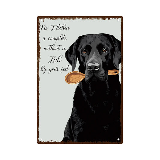 Black Dog Metal Sign Retro Wall Art