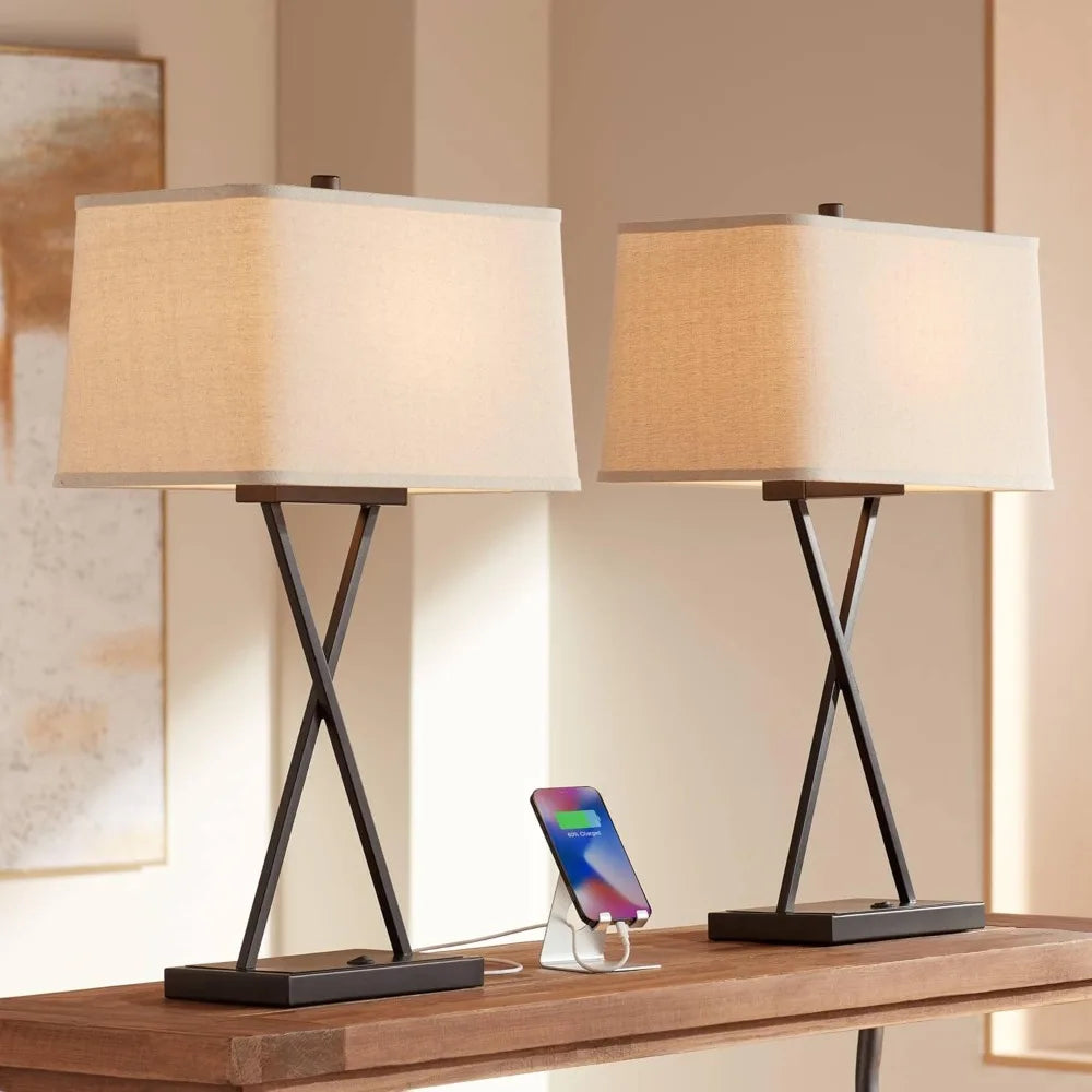 2 Tall Megan Modern Table Lamps
